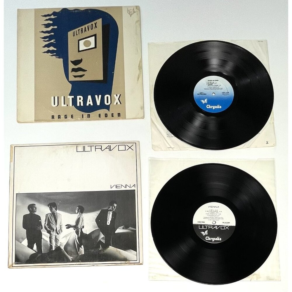 Lot 2 Ultravox Vienna & Rage In Eden 12" Vinyl Records 1980 1981 Chrysalis